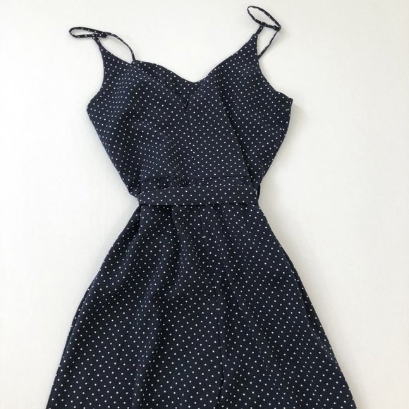 Carolina Belle Romper Women's 2 Blue Polka Dot Toe Front Spaghetti Strap Size 2 - Picture 14 of 16